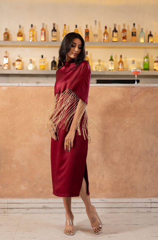 Scarlet Fringe Dress