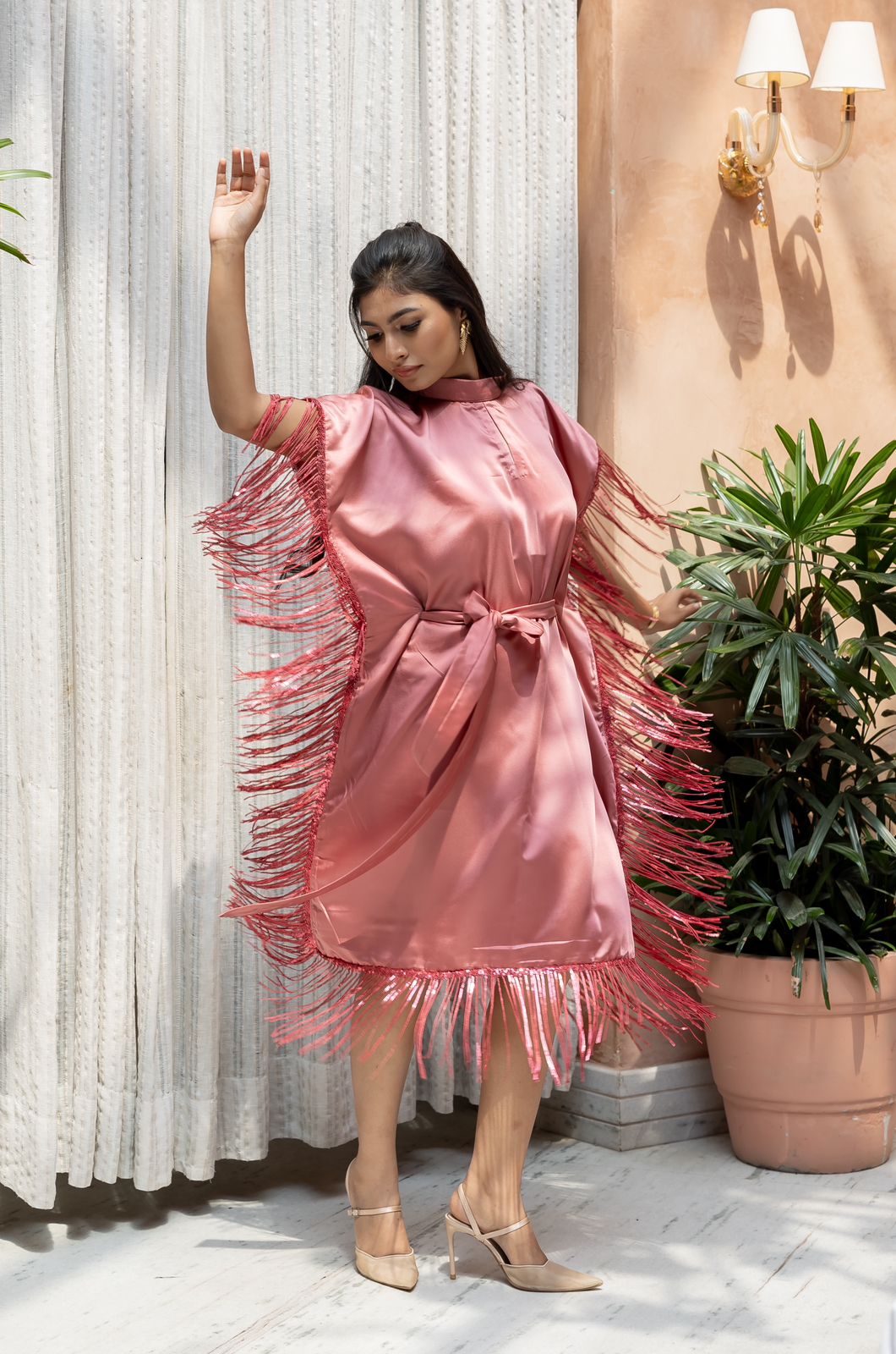 Rose Fringe Kaftan